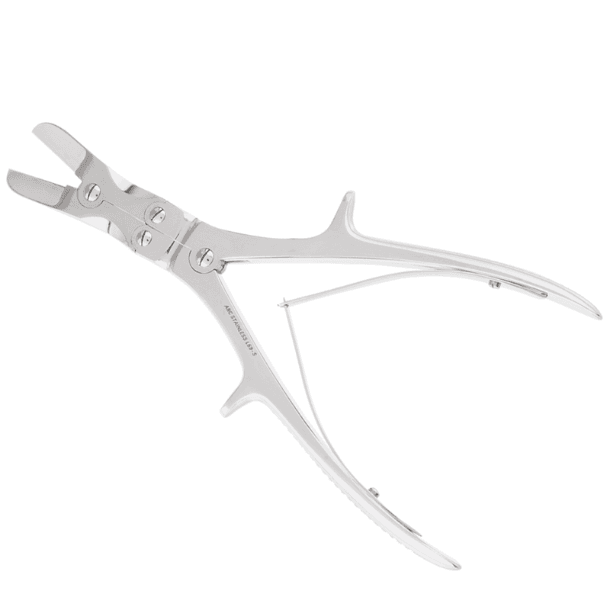 Cizalha Stille Luer curva com dupla articulação para uso cirúrgico